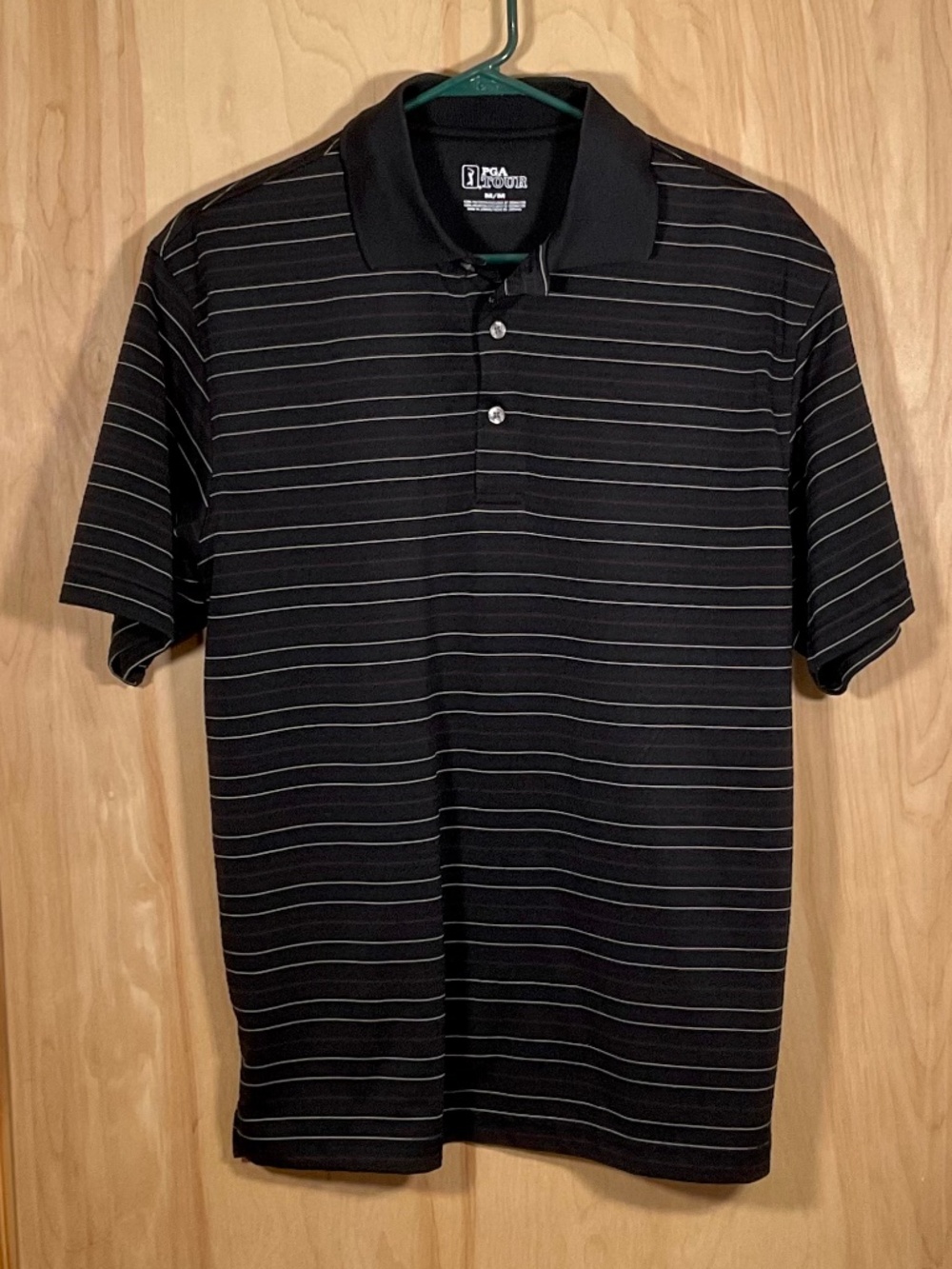 PGA TOUR Men's Short-Sleeve Striped Performance Golf Polo Shirt - Like New